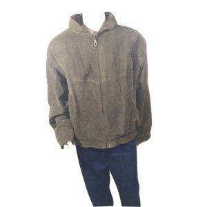 Mens Ash Creek Trading 100% Leather Size 2XL Full Zip Brown Jacket